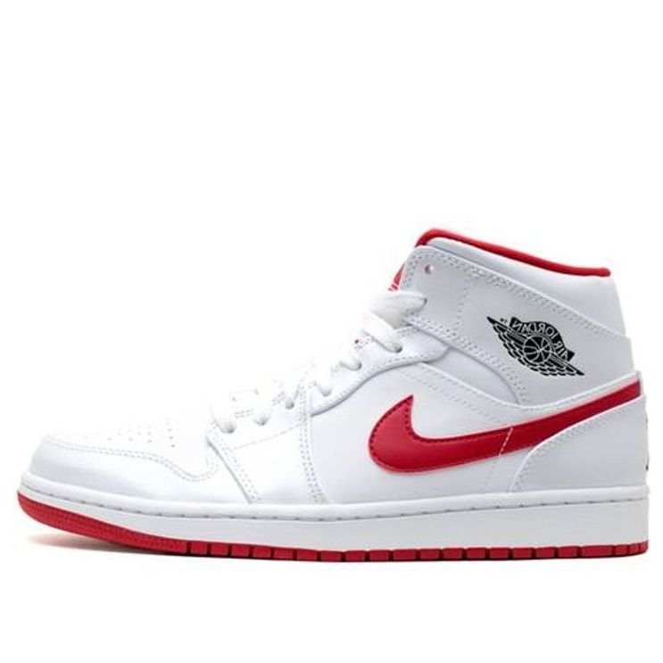 Air Jordan 1 Mid 'White Gym Red'  554724-101 Iconic Trainers